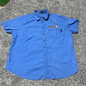 VTG Disney Shirt Womens 18W/20W Embroidered Pooh Tigger Flowers Pocket Button Up